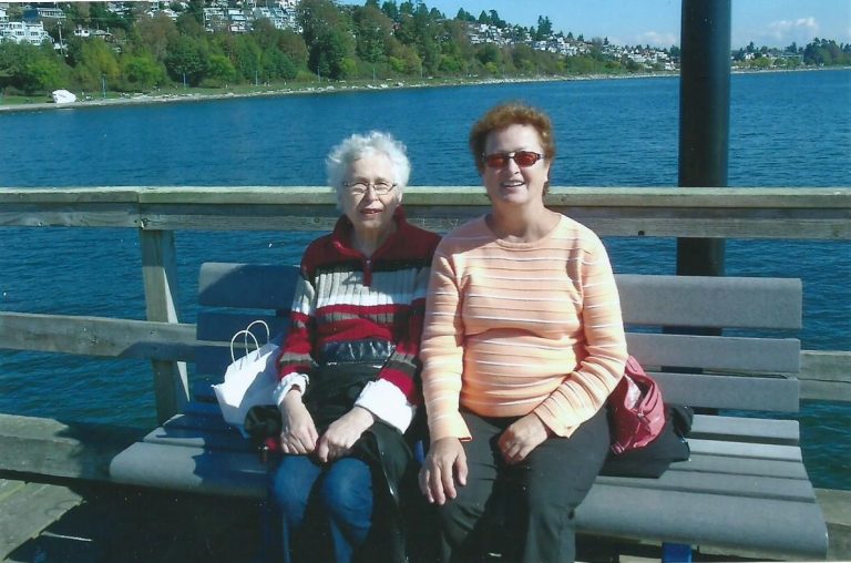 2013 Peggy and I on the pier at White Rock